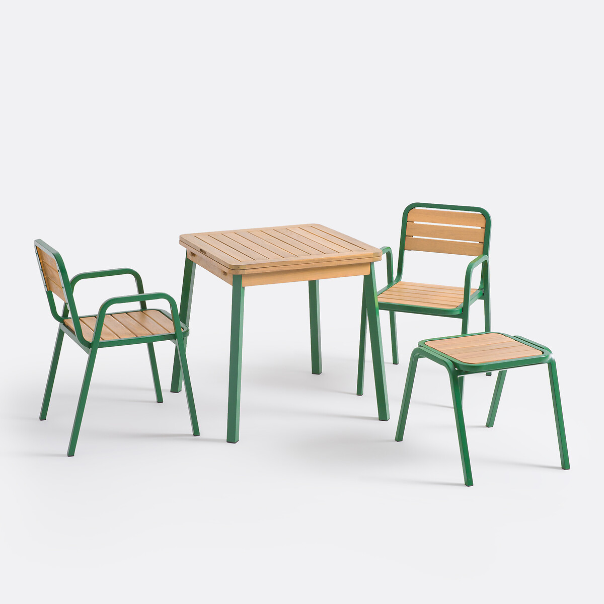 LA REDOUTE INTERIEURS<br>Conjunto de 2 banquetas de acácia e metal, Sim sim