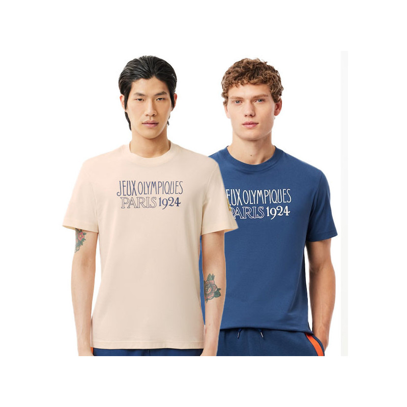Tee-shirt Lacoste JO Paris 1924 beige ou bleu marine