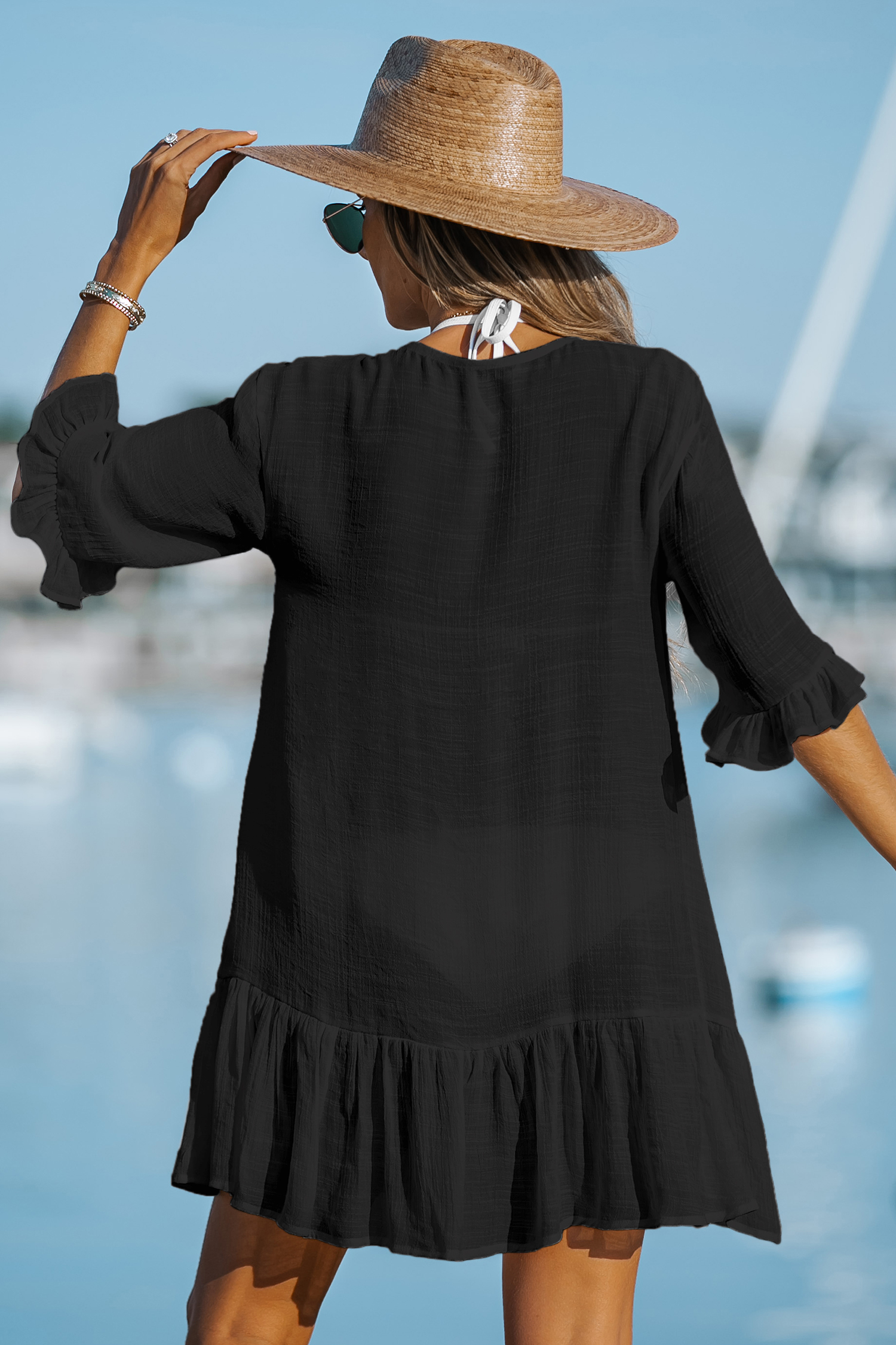 Robe cover up à volants