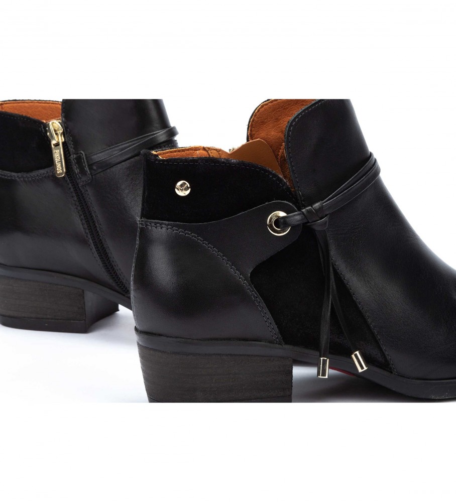 Botas de cano curto Pikolinos Daroca W1U-8505 em couro preto