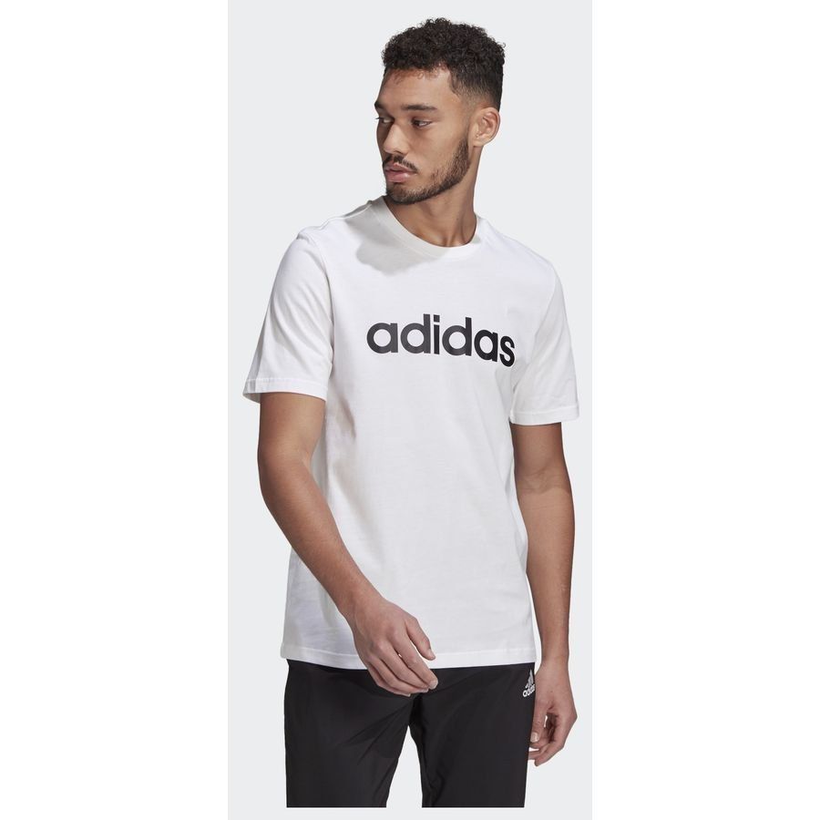 adidas T-Shirt Essential Linear Logo - Blanc/Noir