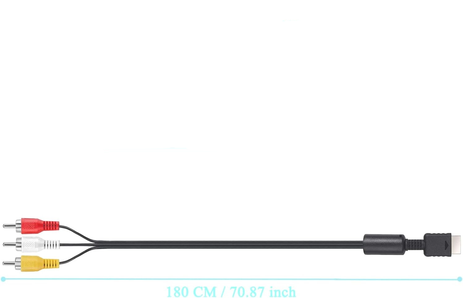 (1.8m) PS3 / PS2 / PS1 AV Cinch Audio Video 3-RCA Kabel - Schwarz