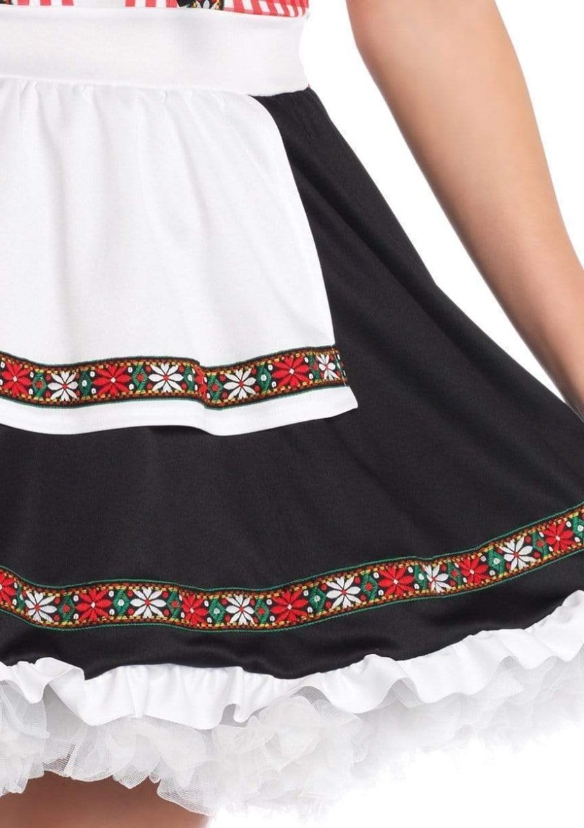 Rood Zwarte Dirndl Jurk Oktoberfest Dames Leg Avenue