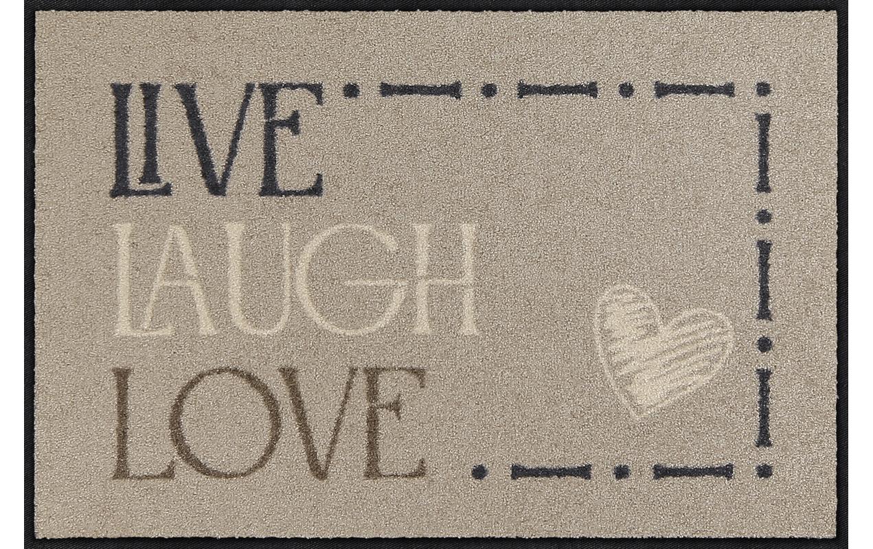 Fussmatte Live Laugh Love 50 cm x 75 cmAnti-Rutsch Türmatte