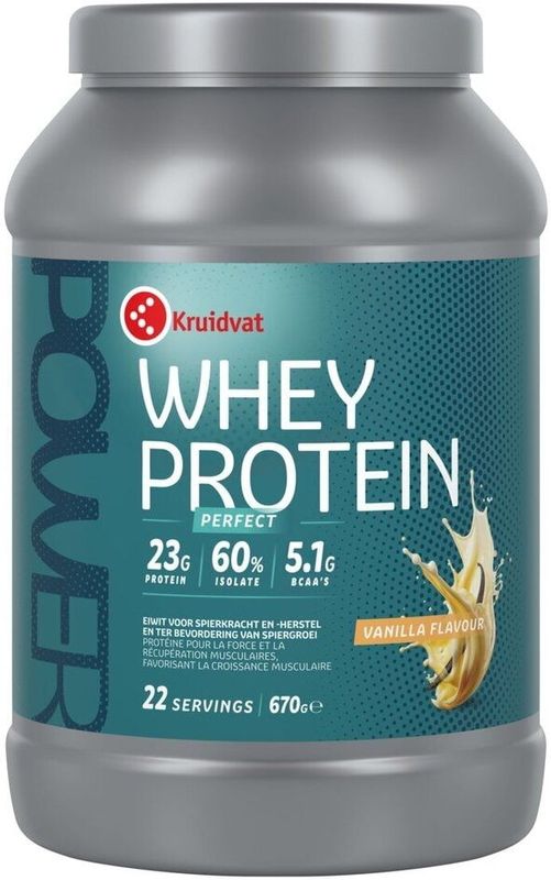 Kruidvat - 100% Pure Whey - Eiwitsupplement - Vanillesmaak - 30 g