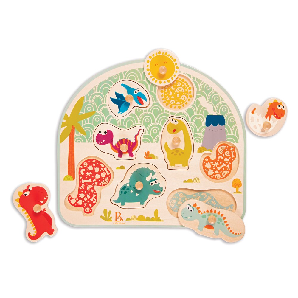 B.TOYS B. Stomping Dinos - Holzpuzzle Dinos 8-teilig