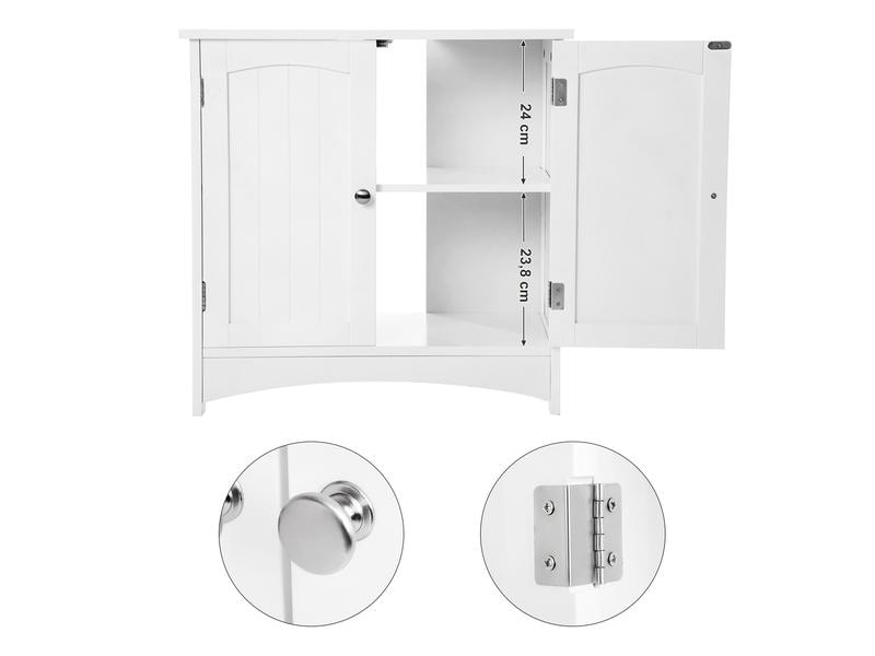 VASAGLE Waschbeckenunterschrank mit Doppeltür 60 x 60 cm, W Badezimmerregal