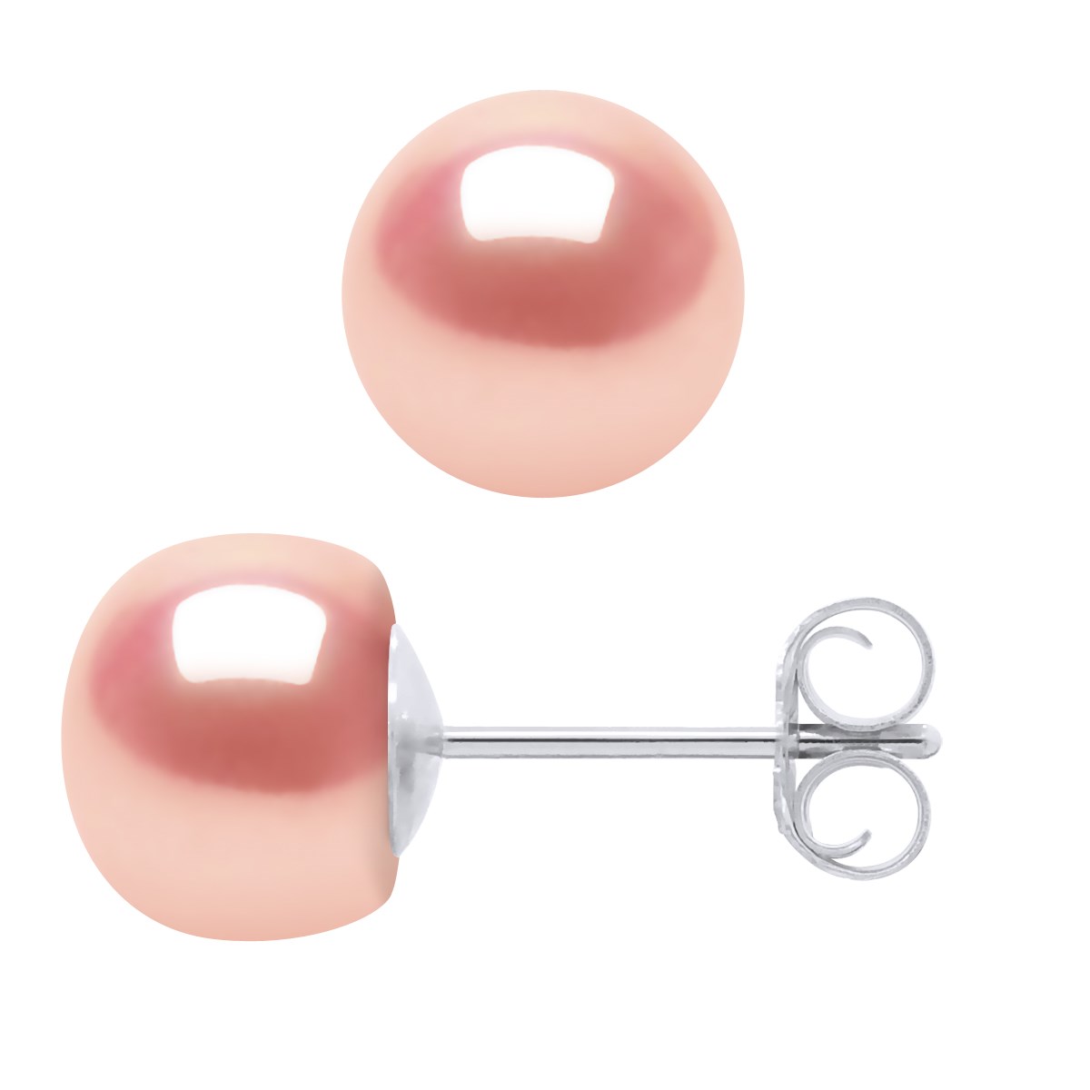 Boucles d'Oreilles Perles d'Eau Douce 6-7 mm Blanches Argent 925