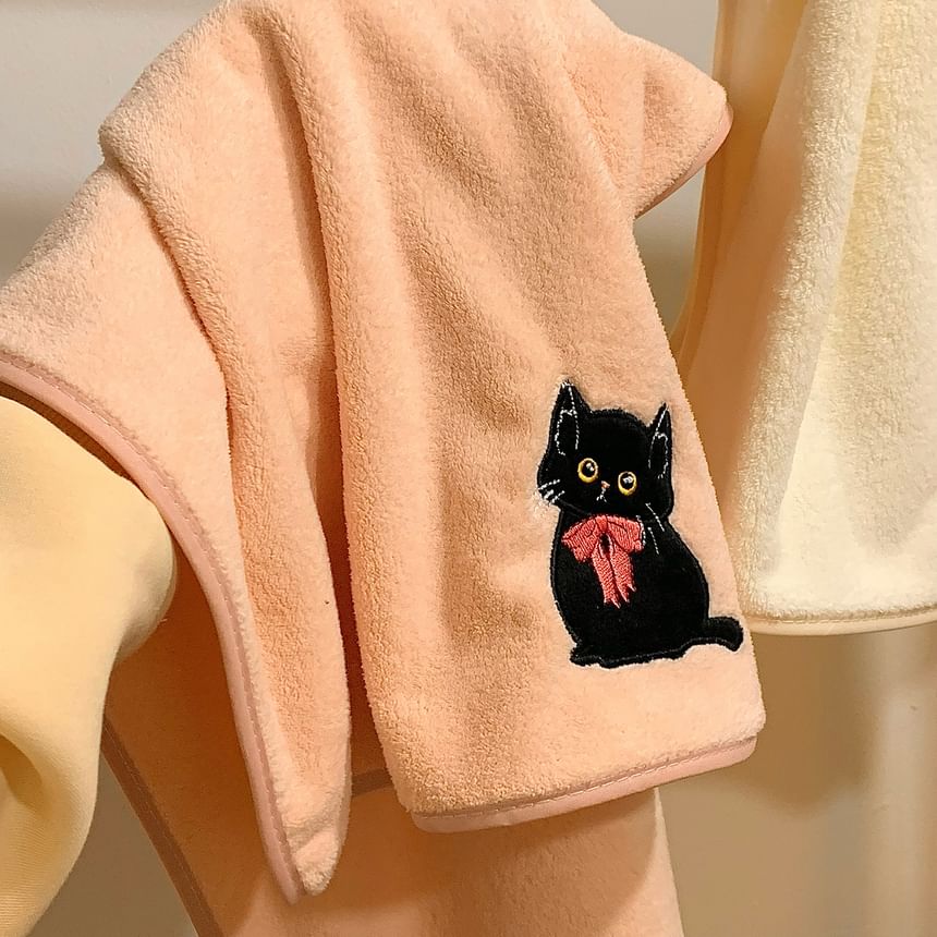 Intimo - Kattenapplicatie Coral Fleece Gezichtshanddoek (Diverse ontwerpen)