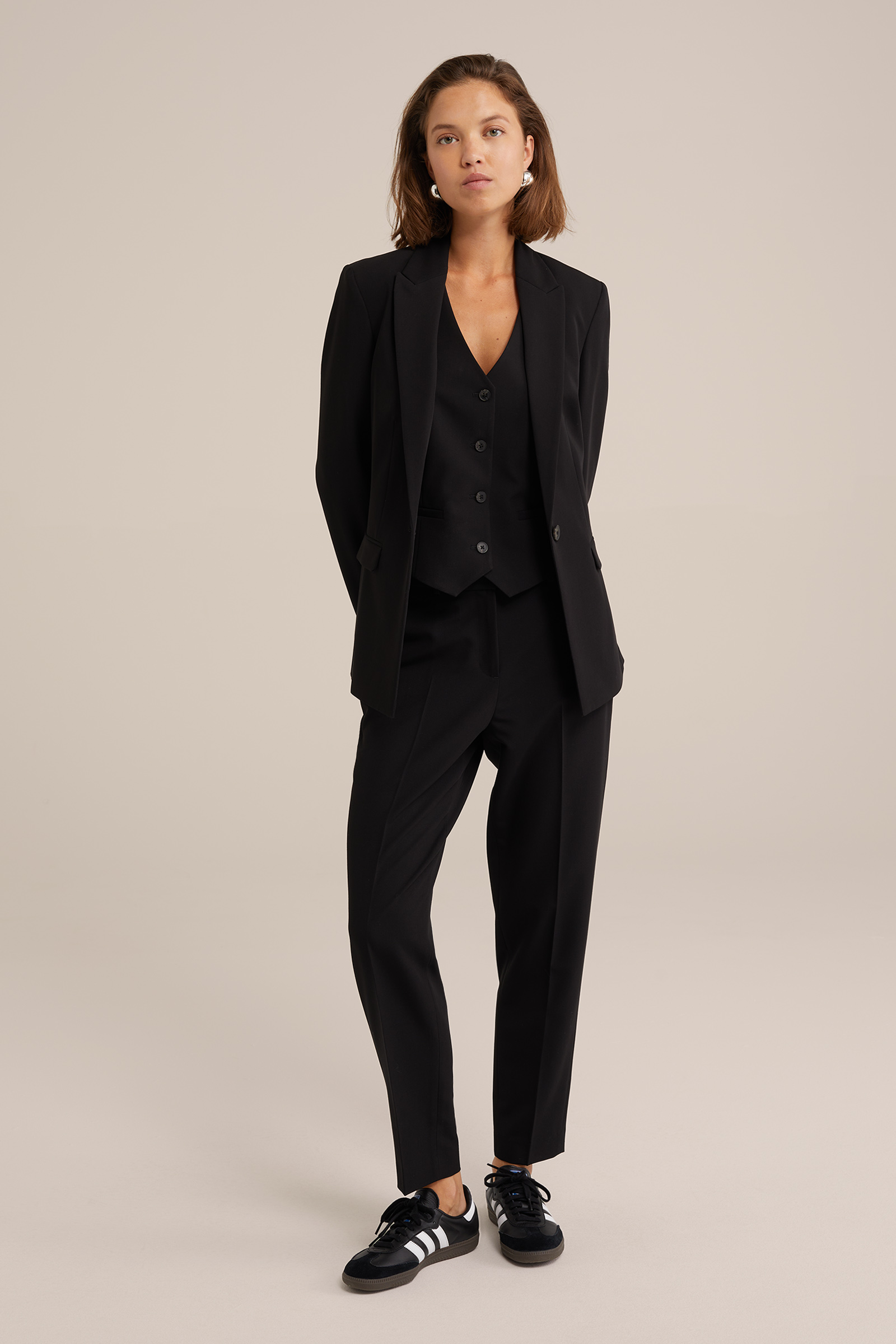 getailleerde blazer WE Fashion Zwart