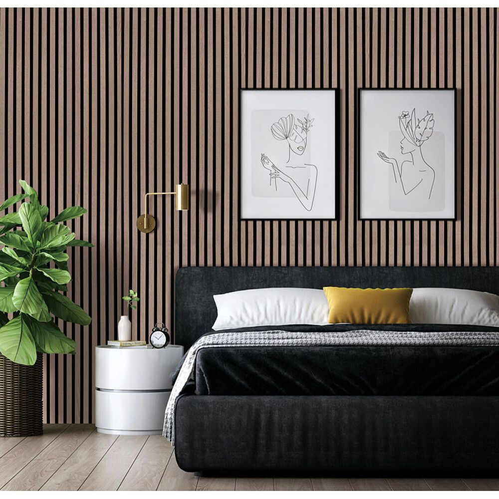 AKUSTIKKPANEL VILLA GRÅ EIK 2440X605X22MM