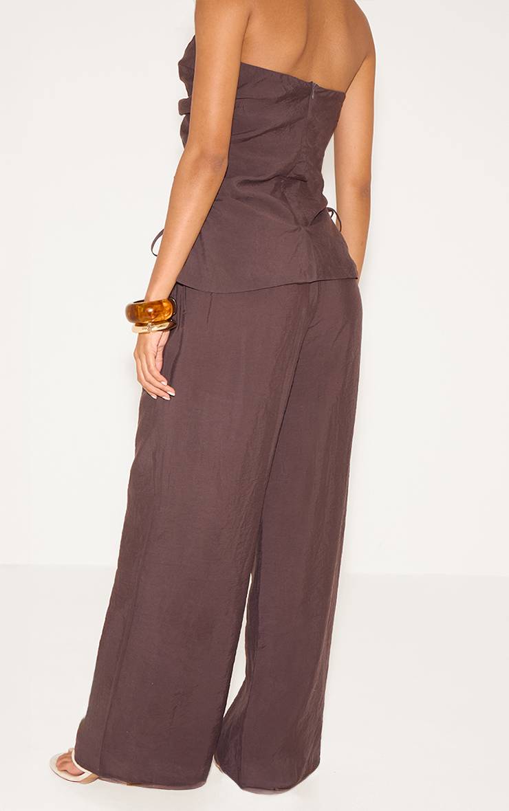 Chocolat Pantalon Droit Tissé