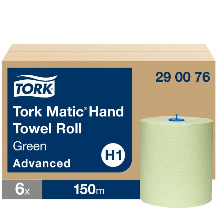 Tork 290076 6st Advanced groen handdoekrol 2-lgs  150 mtr x 21 cm doos à 6 rol (290076)
