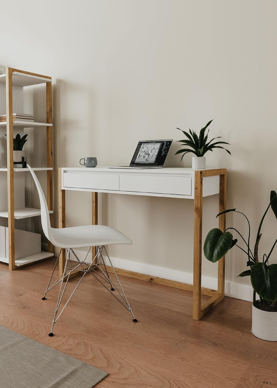 Konsole Denver 44 weiß/Dekor Artisan Oak melaminbeschichtet HxBxT 75x100x35 cm
