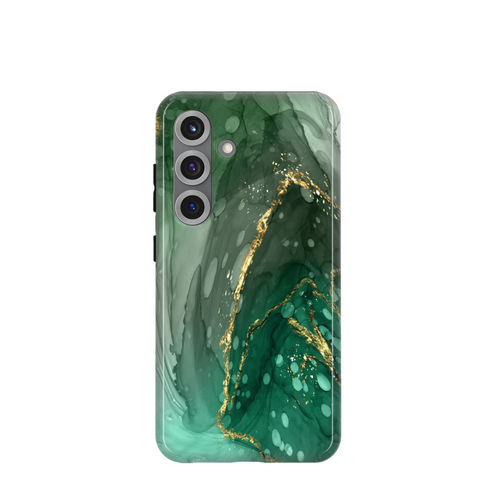 Samsung Galaxy S25 Hybrid (Kunststoff / Gummi) Hülle Marmor Marble 7 - Grün