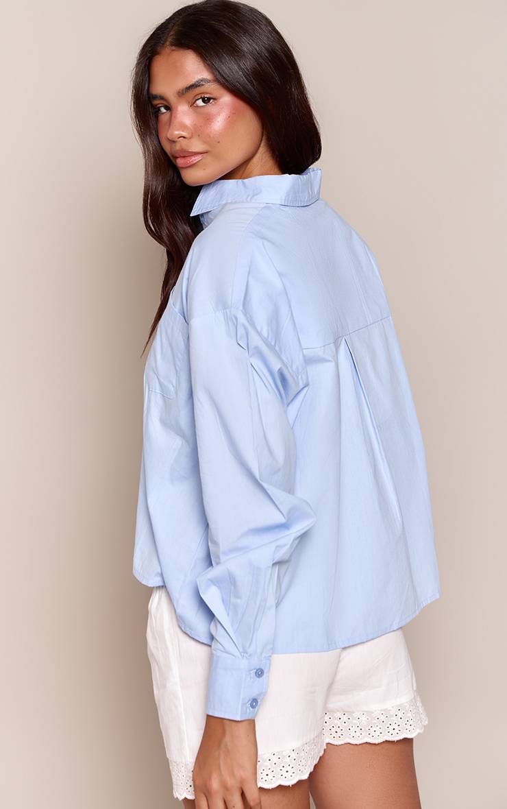 Bleu Clair Chemise Boxy En Coton
