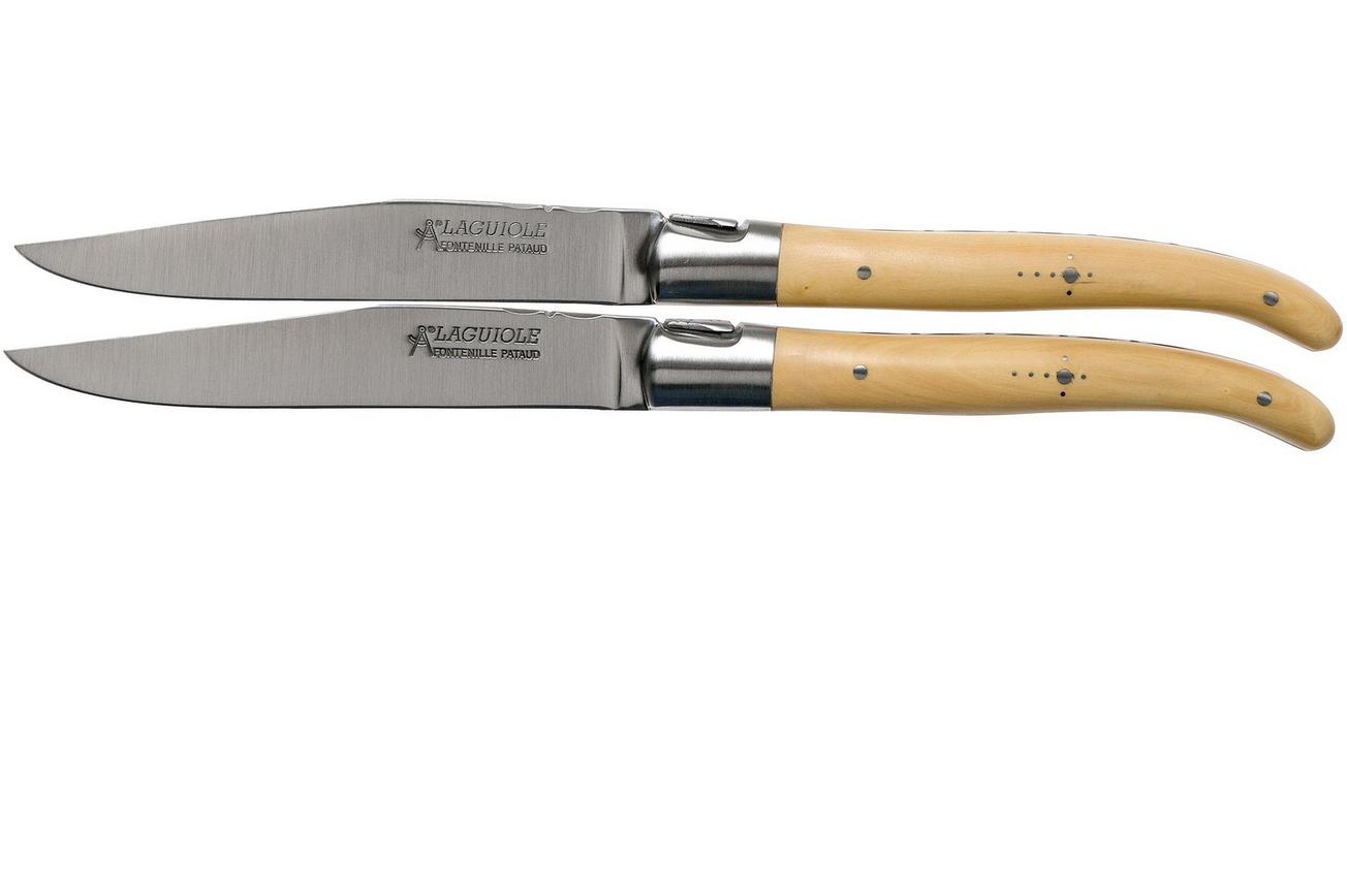 Fontenille Pataud Laguiole 2dlg steakmessenset buxushout, LTC2LB