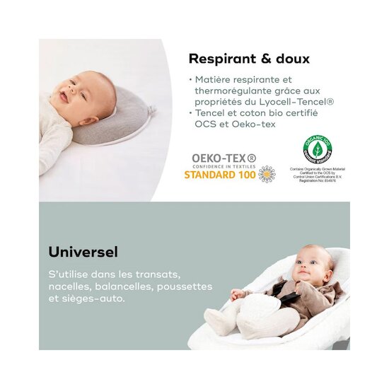 Coussin cale tête Cosyhead fresh   smokey        de               Babymoov