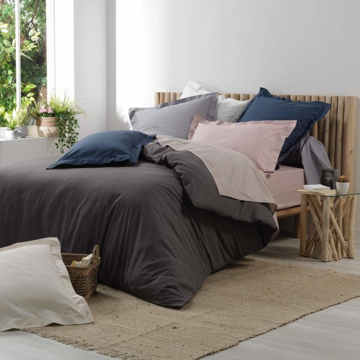 TAIE OREILLER VOLANT PLAT 50X70CM PERCALE UNI BLC P BOURDON