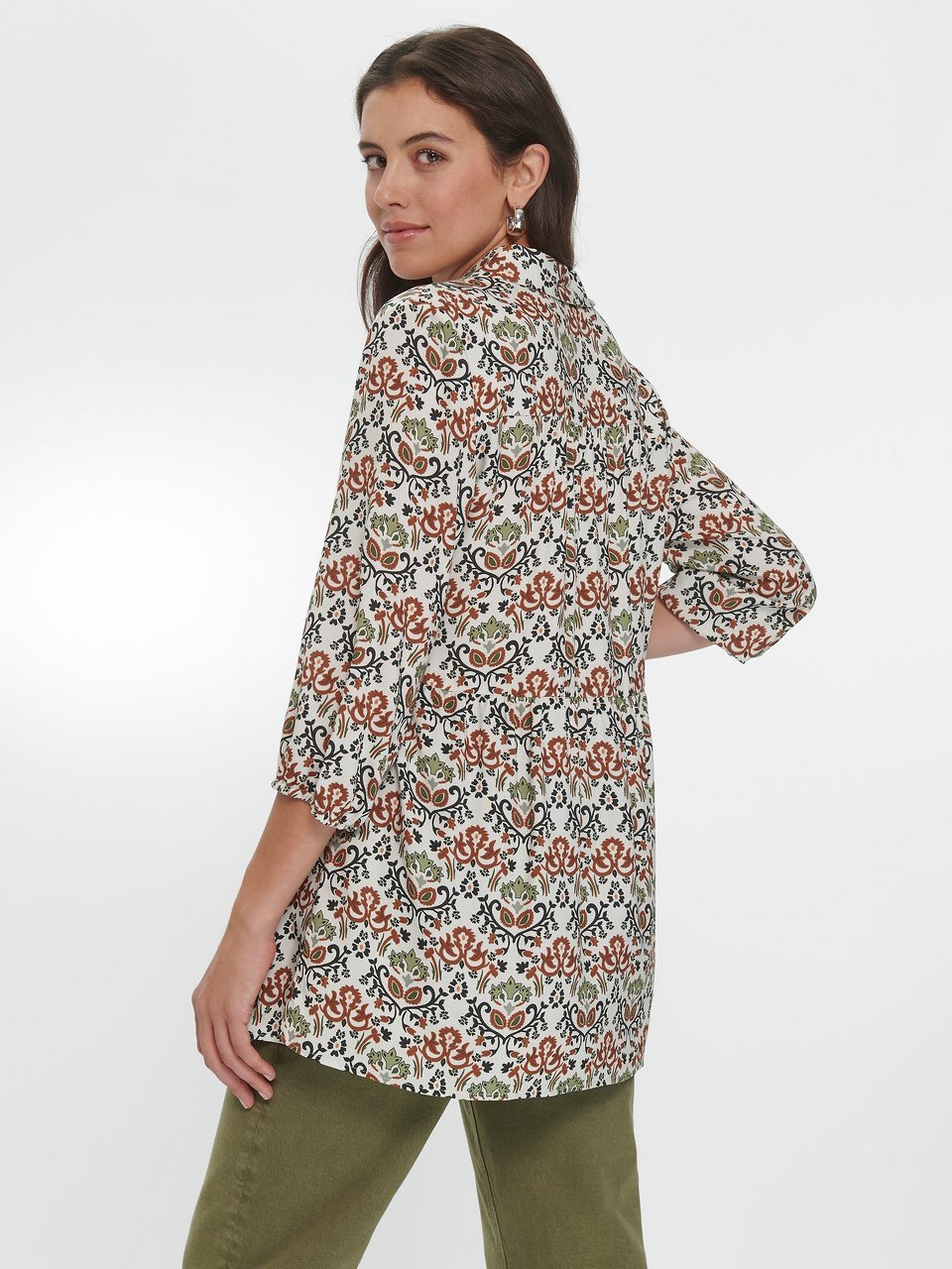 Long-Bluse mit 3/4-Arm