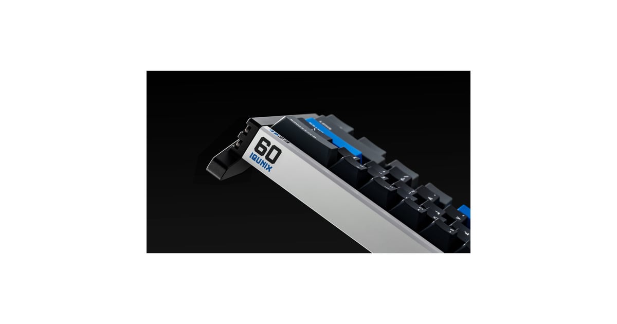 IqunixEZ60 Magnetic Switch Gaming HE Keyboard, gaming toetsenbord  (Zwart/blauw, US lay-out, US-International, Gateron Magnetic Jade Gaming, 60%, RGB, Double Shot PBT Keycaps)