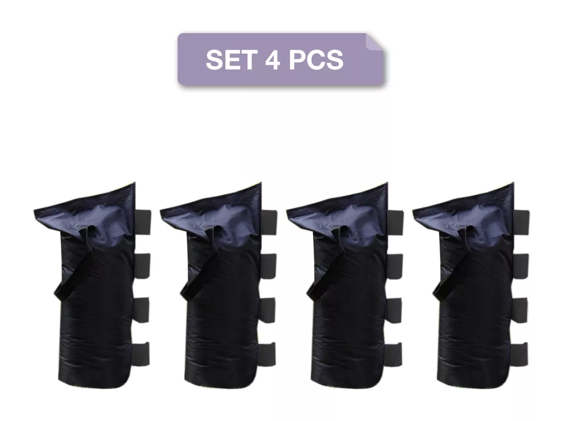 4 Sacs Lestage Fixation Tonnelle Pavillon Noir Velcro 48x22,5