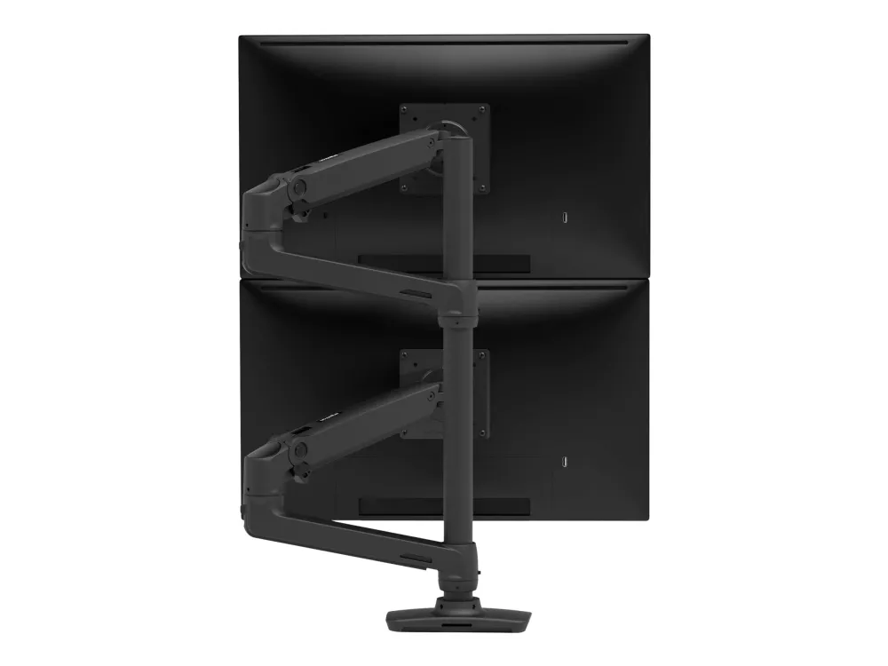 Ergotron LX - Monteringssæt (dobbelt stablearm, høj pæl) - for 2 LCD displays - mat sort - skærmstørrelse: op til 40