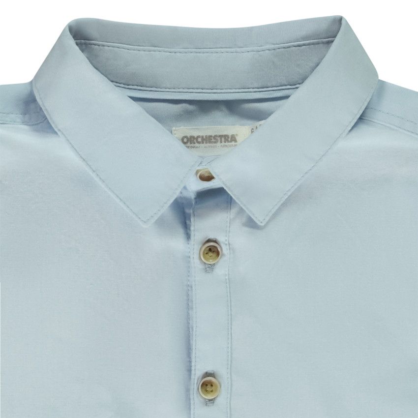 Chemise manches longues unie pour garçon - Bleu