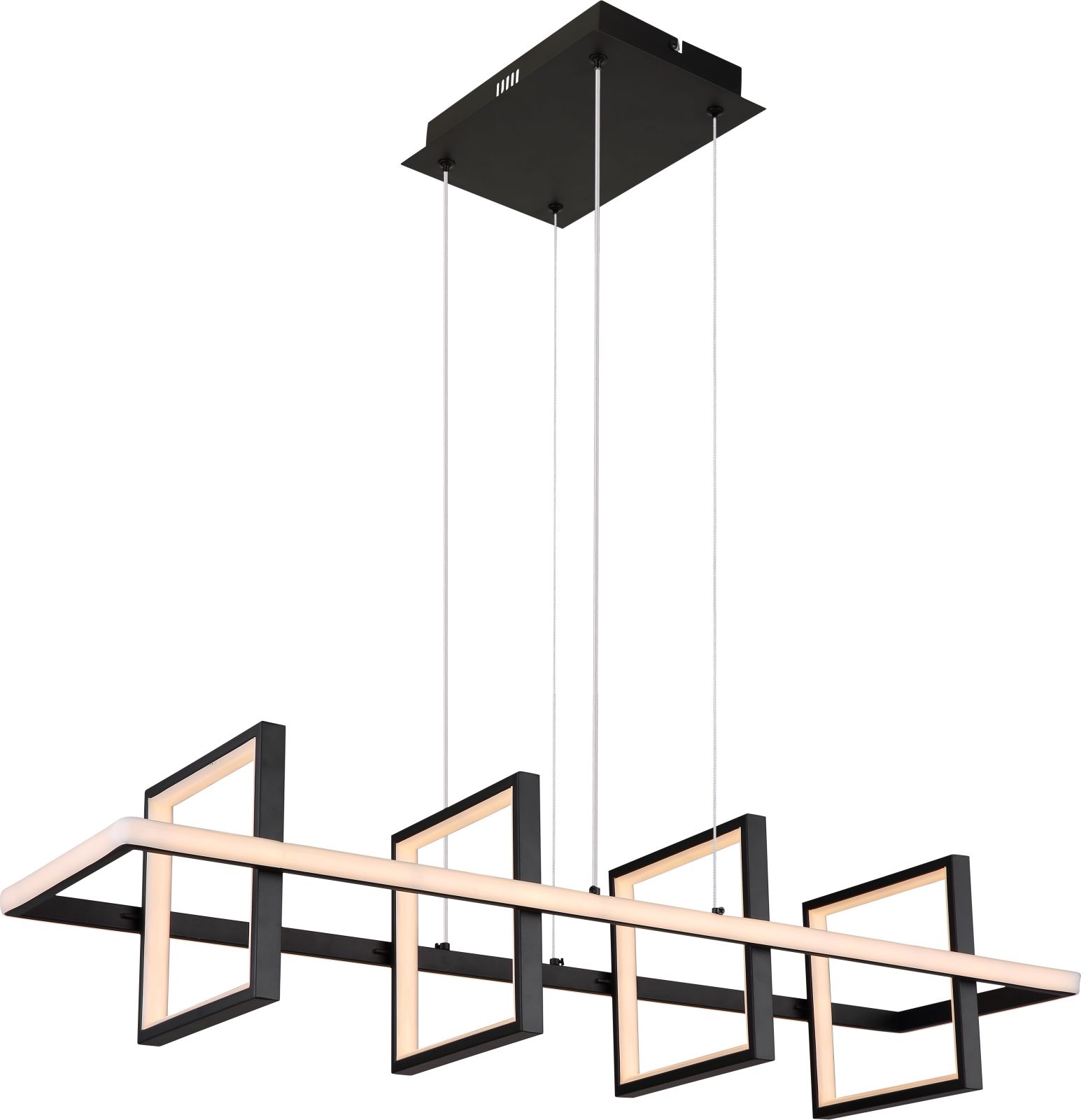 LED-Hängeleuchte - schwarz-weiß - Memoryfunktion - 90 cm