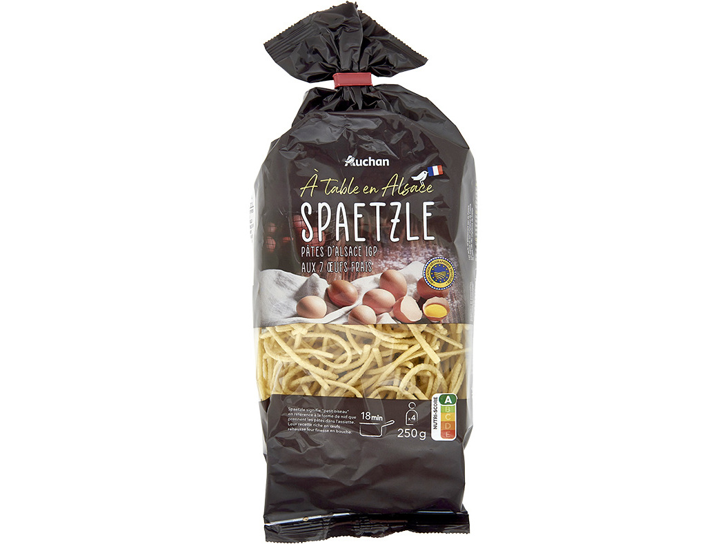 MASSA SPAETZLE AUCHAN À MESA EM FRANÇA 250G