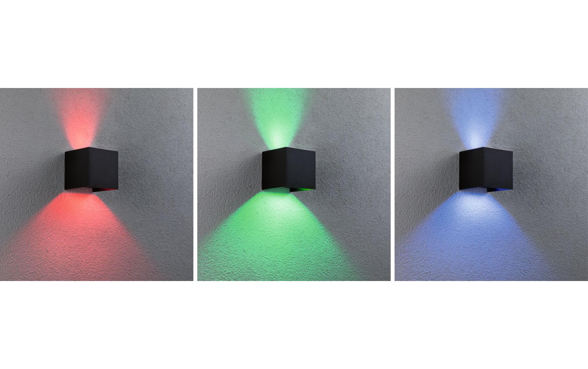 Outdoor Wandleuchte LED House Cybo, 2x2.5W, RGBW, AnthrazitLED Aussenwandleuchte