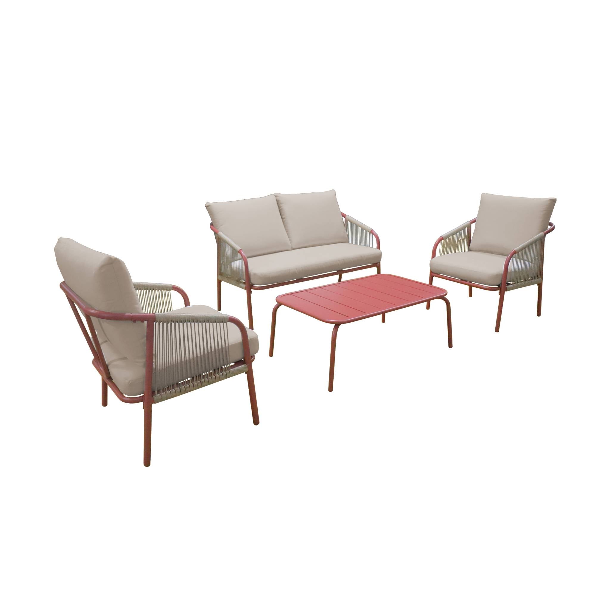 sweeek - Loungeset van staal, 4 personen