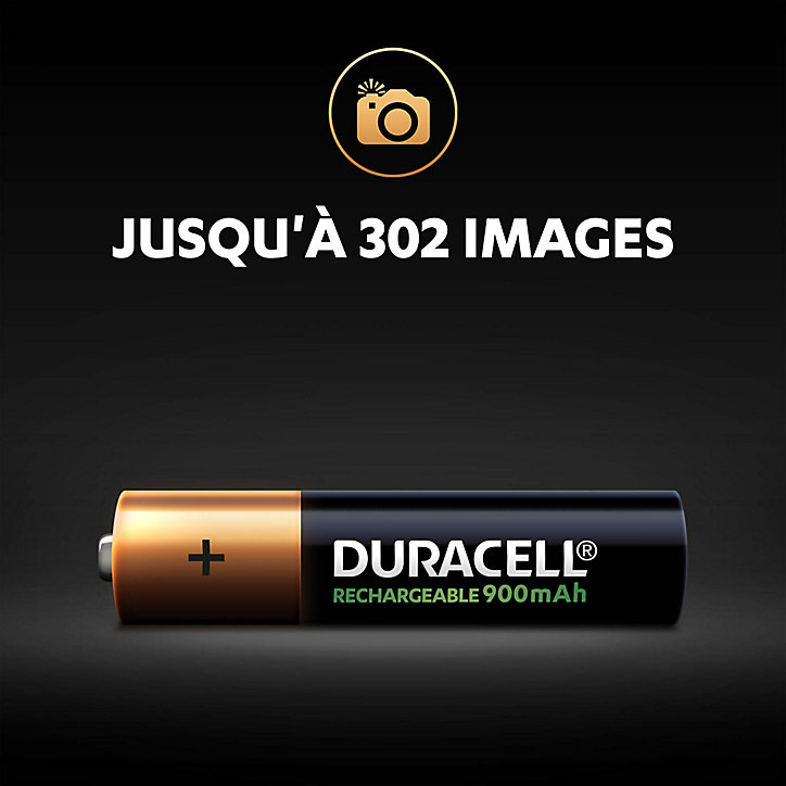 Pile rechargeable AAA (LR03) Duracell 900Mah, lot de 4