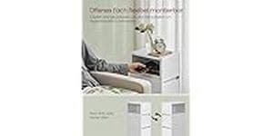 VASAGLE Nachttisch 2er Set 25 x 65 cm, Weiss Nachttisch-Set mit je 2 Schubladen