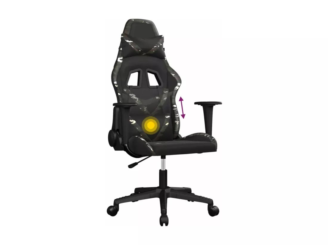 Chaise de jeu de massage Noir et camouflage Similicuir