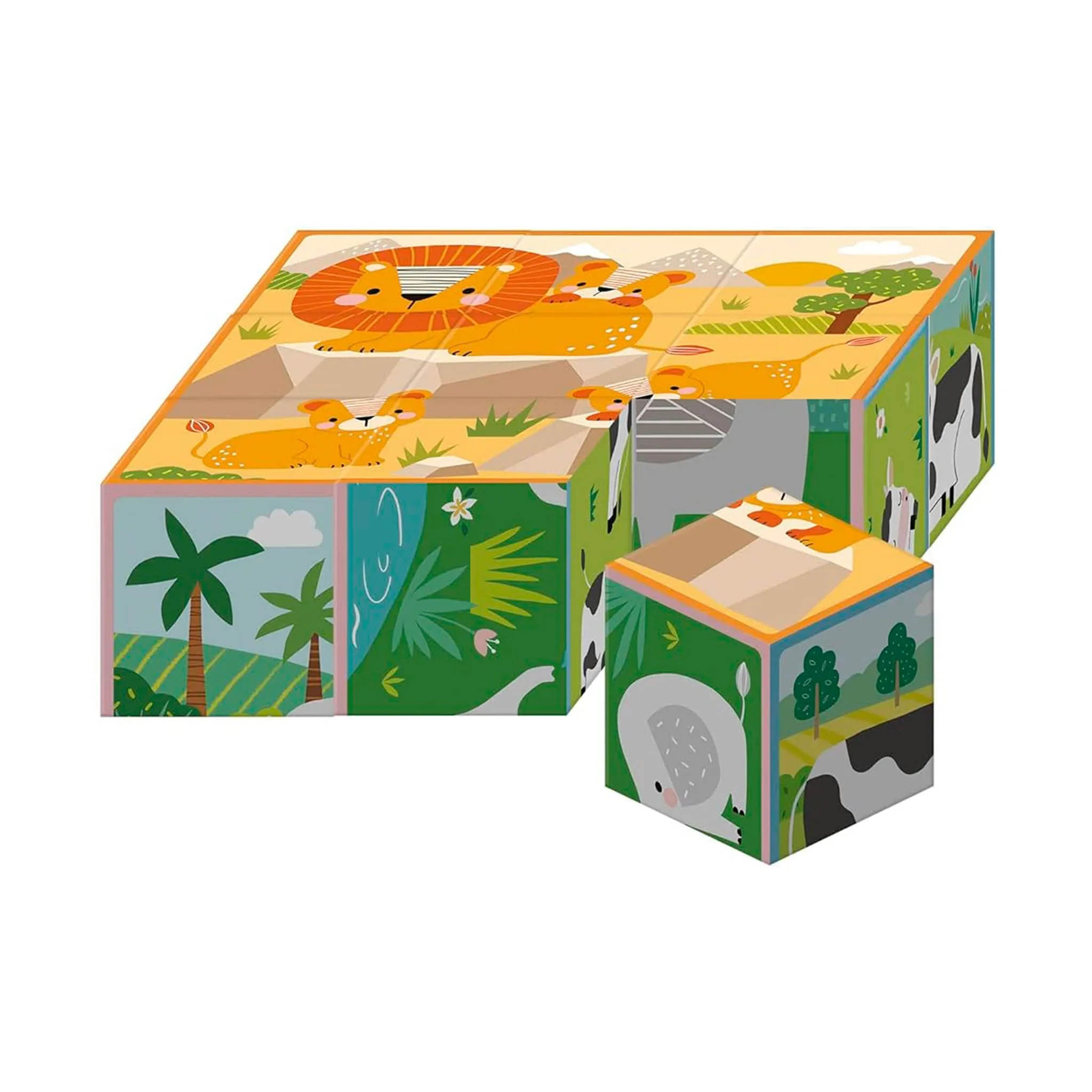 Auzou Mes Cubes Puzzles - Animaux de la Jungle
