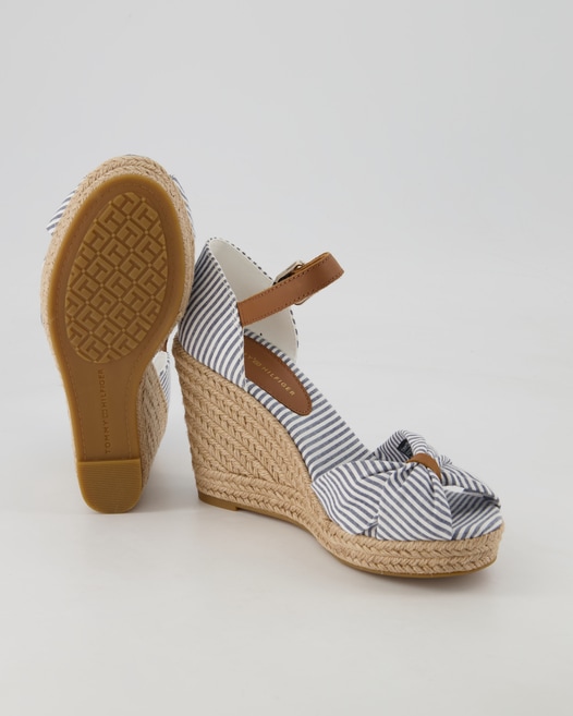 Tommy Hilfiger Seersucker High Wedges in Blau