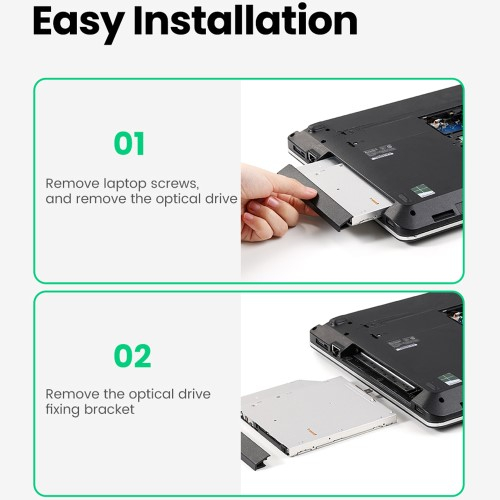 SATA zu USB 3.0 Hard Drive Caddy DVD Laufwerk Festplattengehäuse Adapter bis max. 5TB (2.5