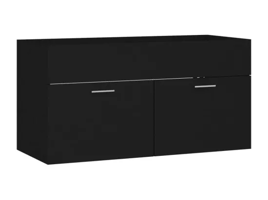Ensemble de meubles de salle de bain 2 pcs Noir 11