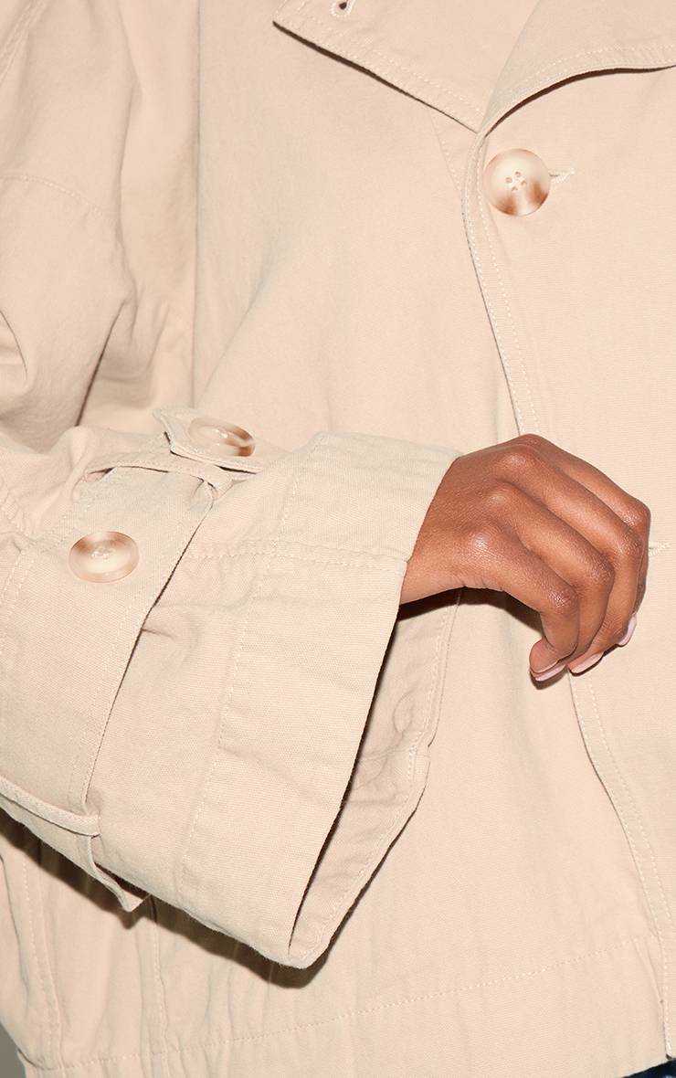 Gris Pierre Trench-coat En Toile À Détail Cache-cœur