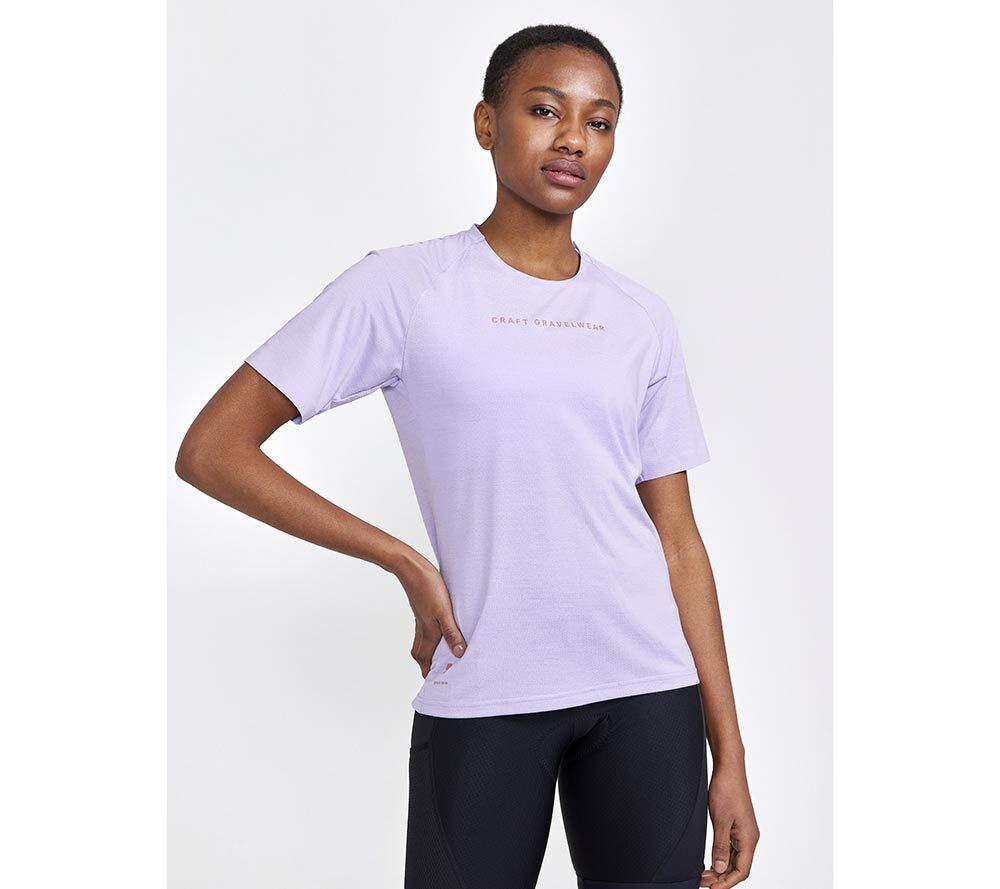 Craft ADV Gravel Fietsshirt Korte Mouwen Paars Dames