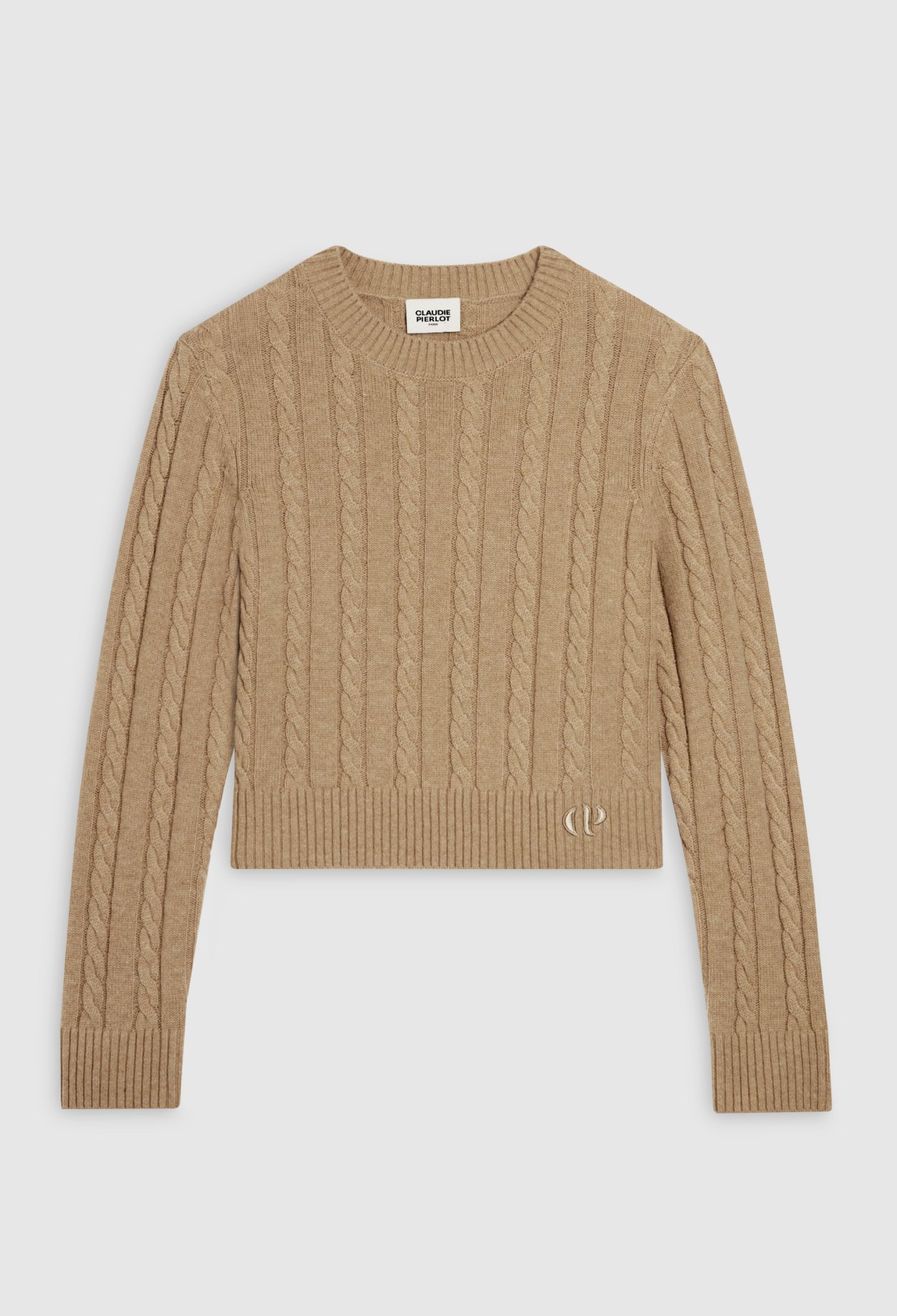 Pull court maille torsadee