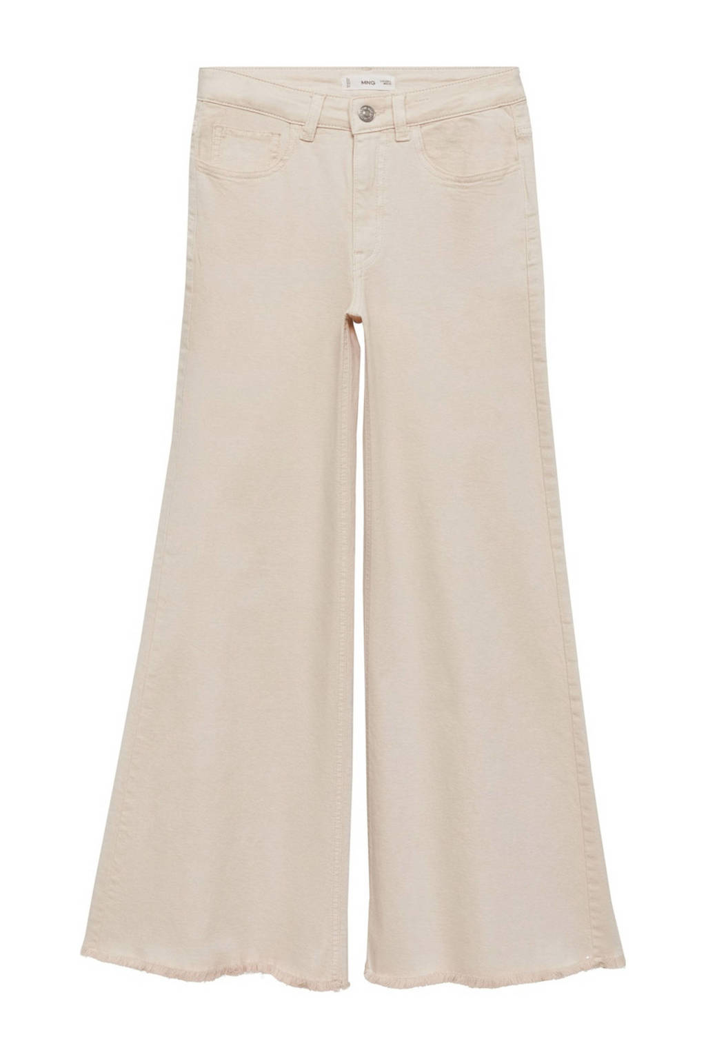 MANGO TEEN wide leg broek lichtbeige