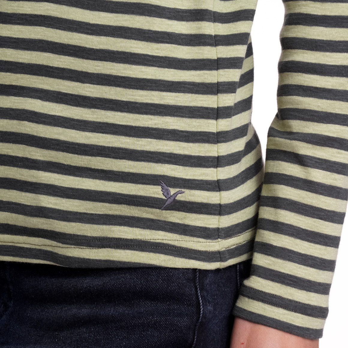 Jonas Nielsen Damen Langarmshirt im Streifen-Look hellgrün / tannengrün