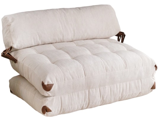 CONCEPT1 - Canapé lit Kadife 2 places pliable blanc 120 x 75 x h79