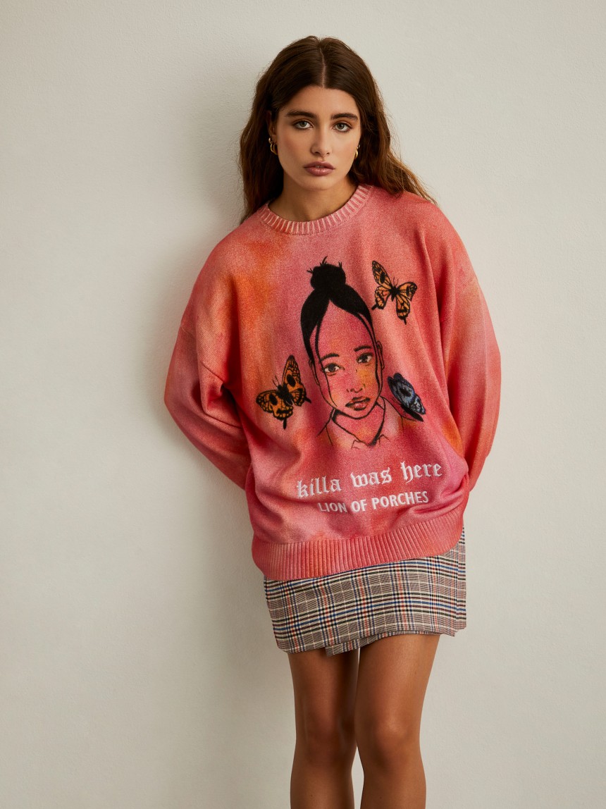 Camisola de malha tie dye Lion x Killa
