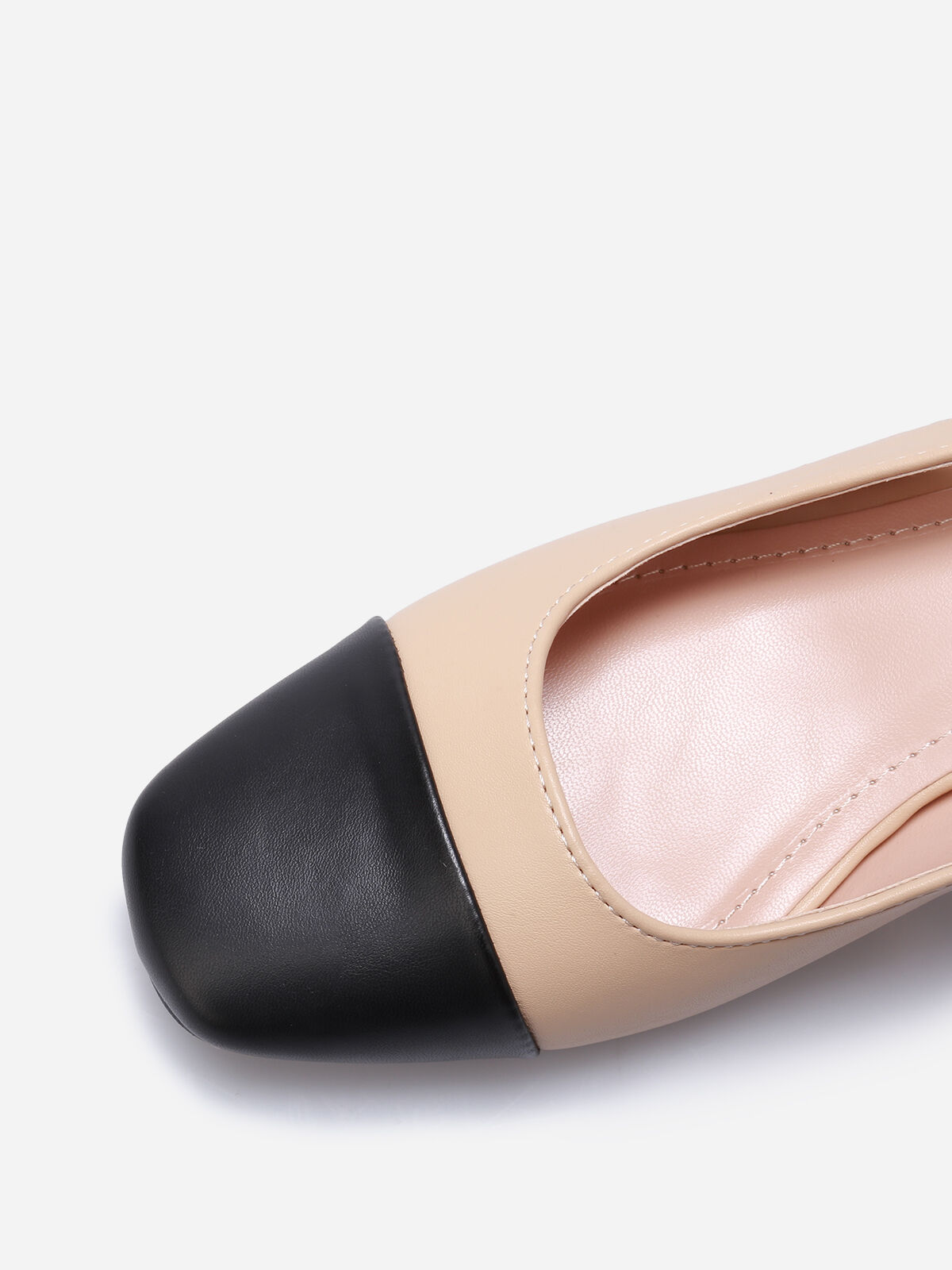Escarpins slingback bicolores- Beige
