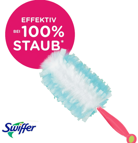 Swiffer Pink Staubmagnet Starter-Set (1 Griff + 7 Nachfülltücher)