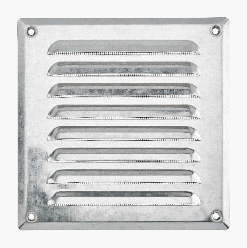Ventilasjonsgitter, skruefeste, 195 x 195 mm
