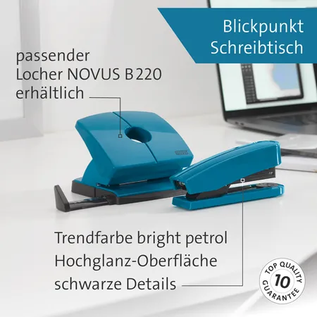 Novus B 2 COLOR ID 2.0 020-1953 Heftgerät Petrol Heftleistung: 25 Bl. (80 g/m²)